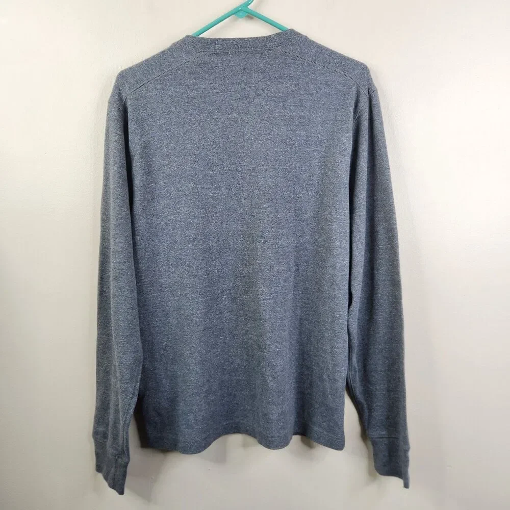 NEW J. Crew Mens Long Sleeve Pullover 2 Button Henley Sweatshirt Medium